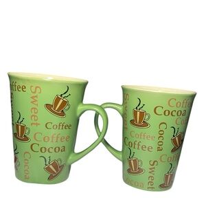 2 Mulberry Home Collection Ceramic Coffee Cocoa & Sweet Print Coffee Tea Mu Set